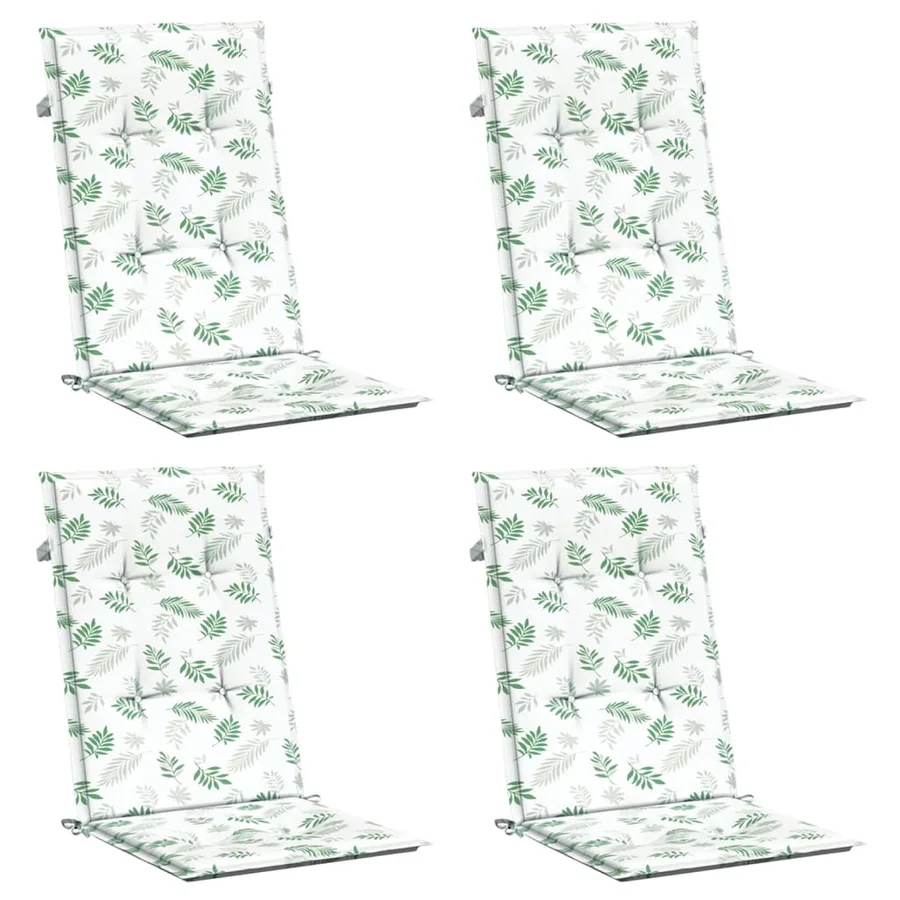 Coussins de chaise à dossier haut lot de 4 modèle de feuille - 3