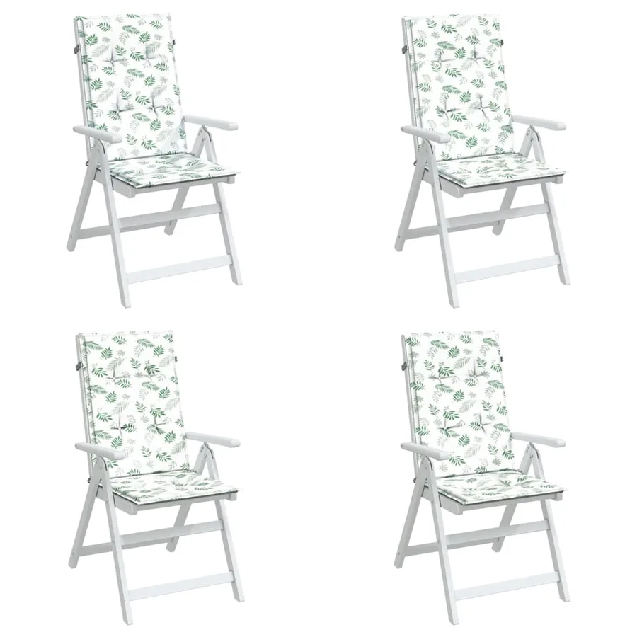Coussins de chaise à dossier haut lot de 4 modèle de feuille - 4