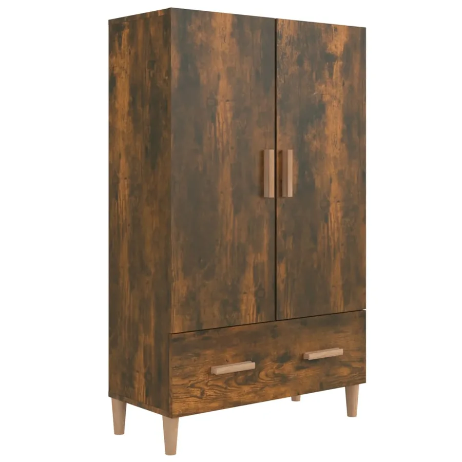 Buffet haut Chêne fumé 70x31x115 cm Bois d'ingénierie - 2