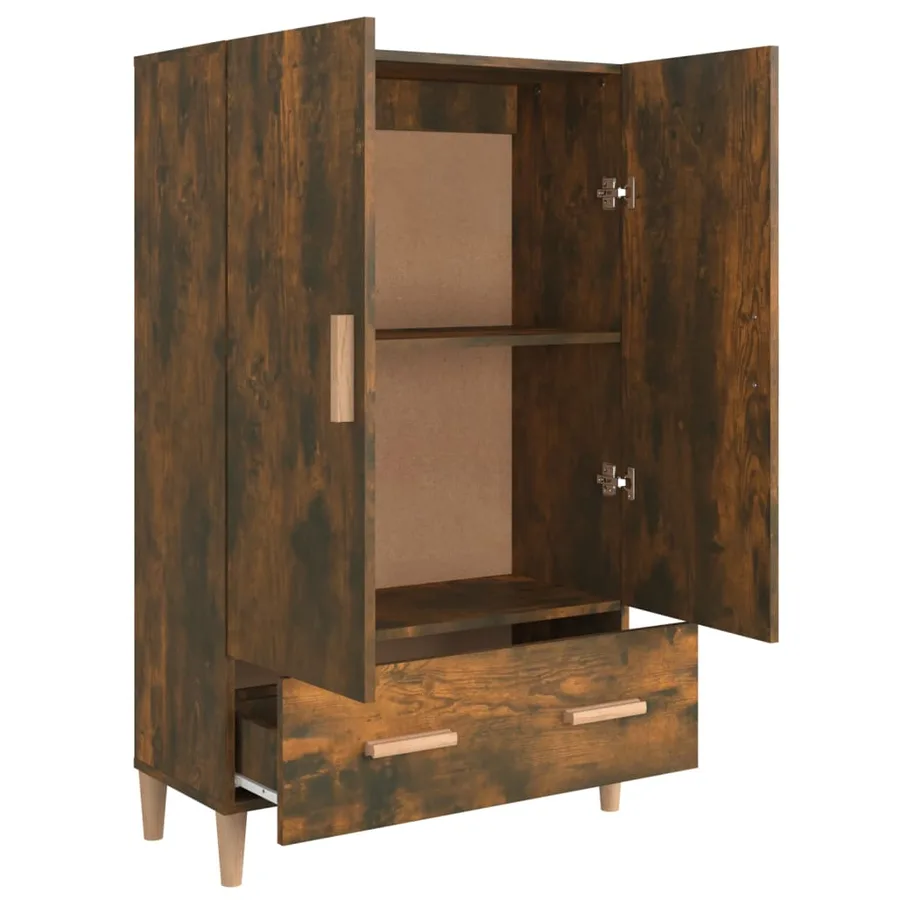 Buffet haut Chêne fumé 70x31x115 cm Bois d'ingénierie - 4