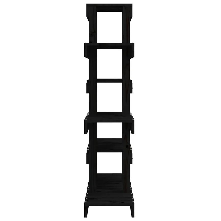 Support à plantes Noir 85x25x109,5 cm Bois massif de pin - 6