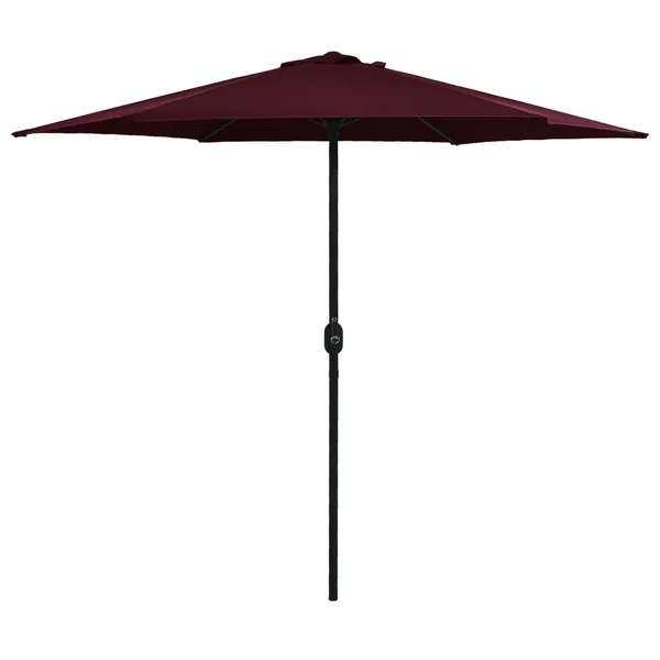 Parasol de jardin et mât en aluminium 270x246 cm rouge bordeaux
