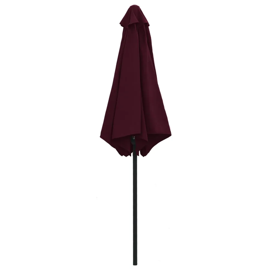 Parasol de jardin et mât en aluminium 270x246 cm rouge bordeaux - 4
