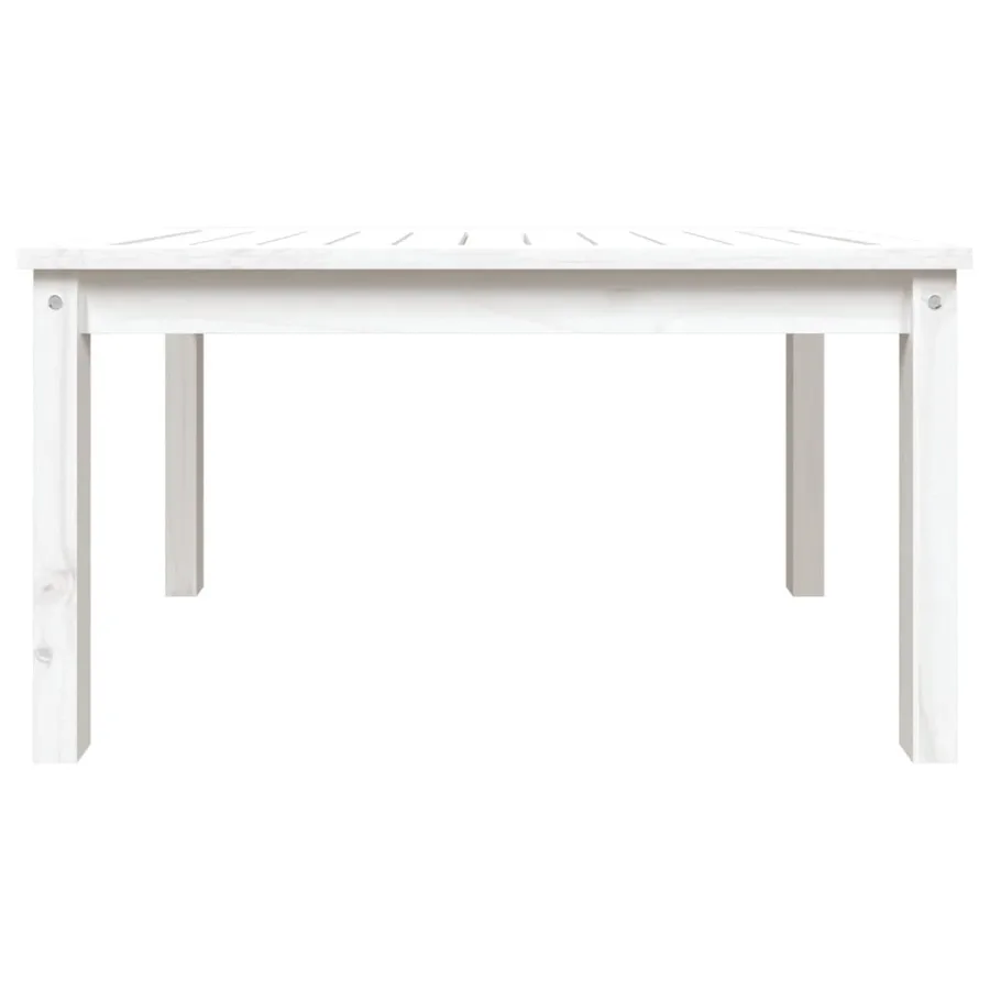 Table de jardin blanc 82,5x50,5x45 cm bois massif de pin - 5