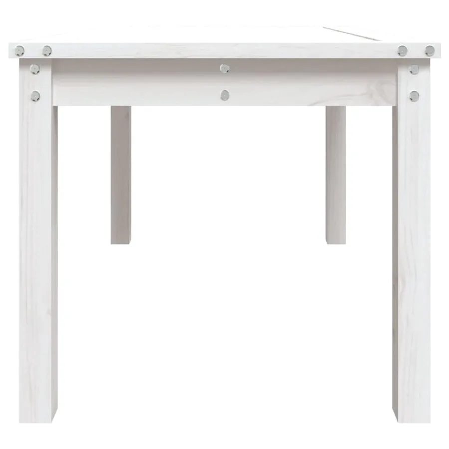 Table de jardin blanc 82,5x50,5x45 cm bois massif de pin - 6