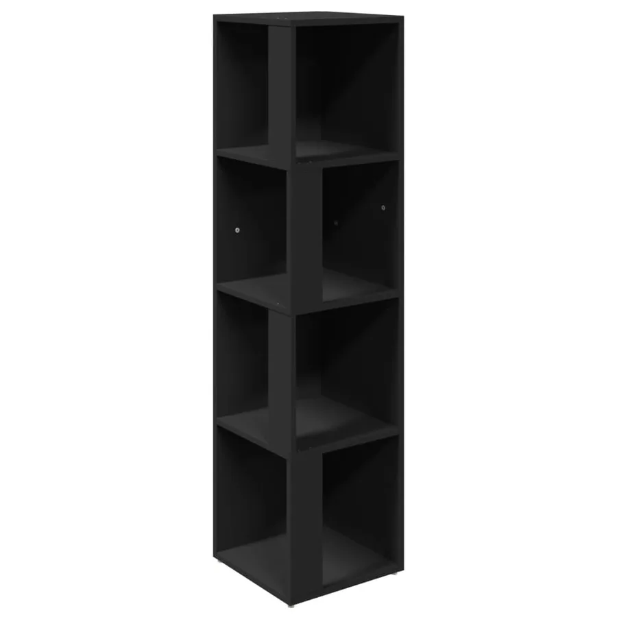 Armoire d'angle Noir 33x33x132 cm Bois d’ingénierie - 2