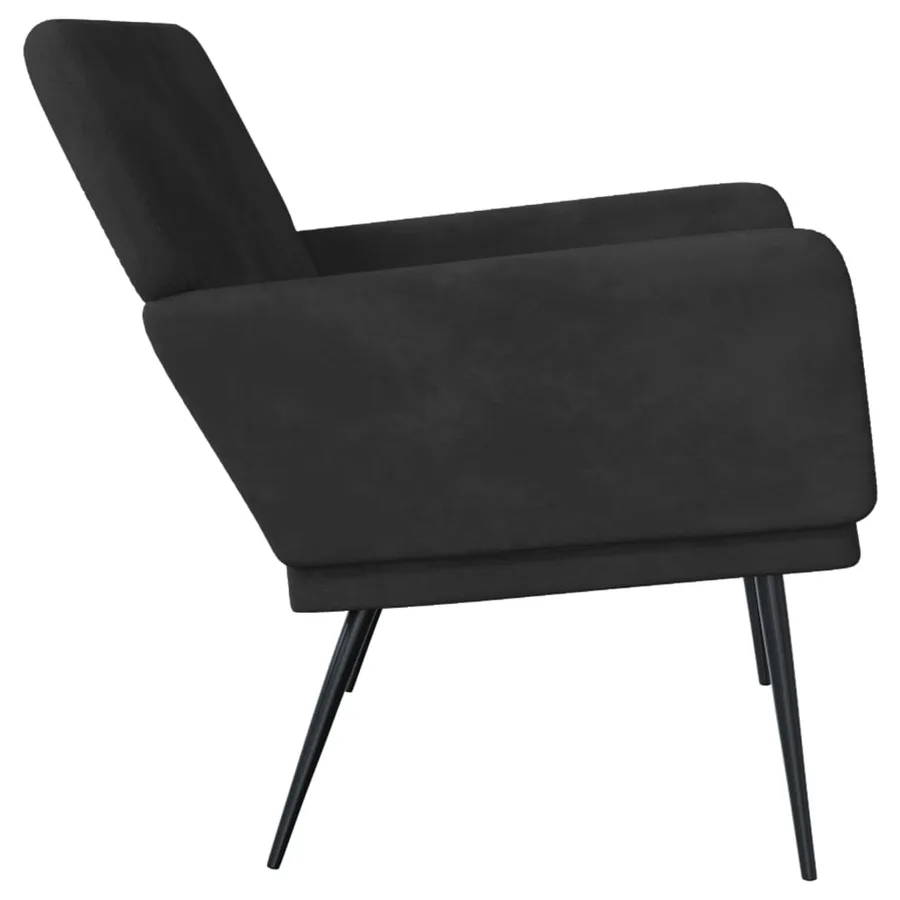 Banc Noir 108x79x79 cm Velours - 4