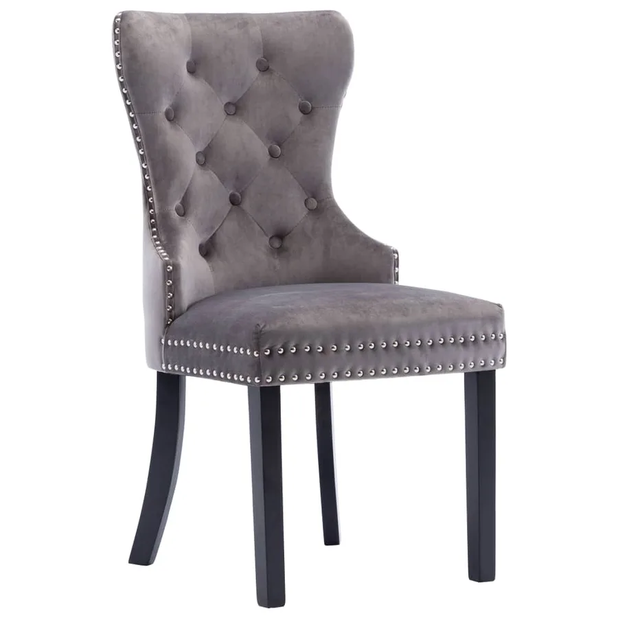 Chaises à manger lot de 2 gris velours - 3