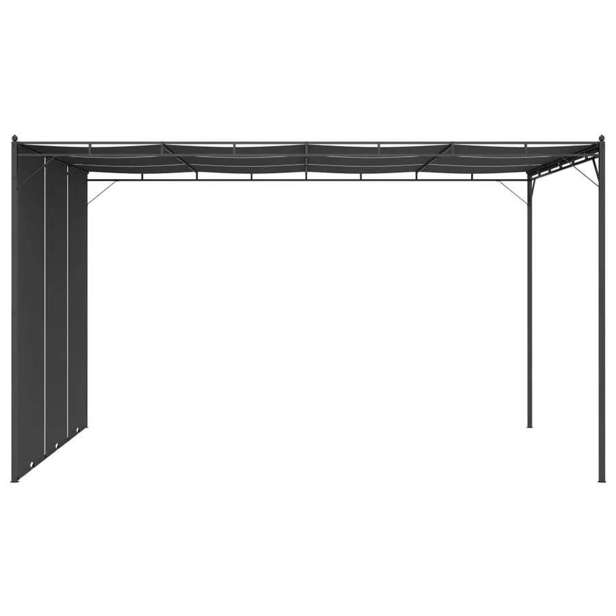 Belvédère de jardin avec rideau latéral 4x3x2,25 m Anthracite - 3