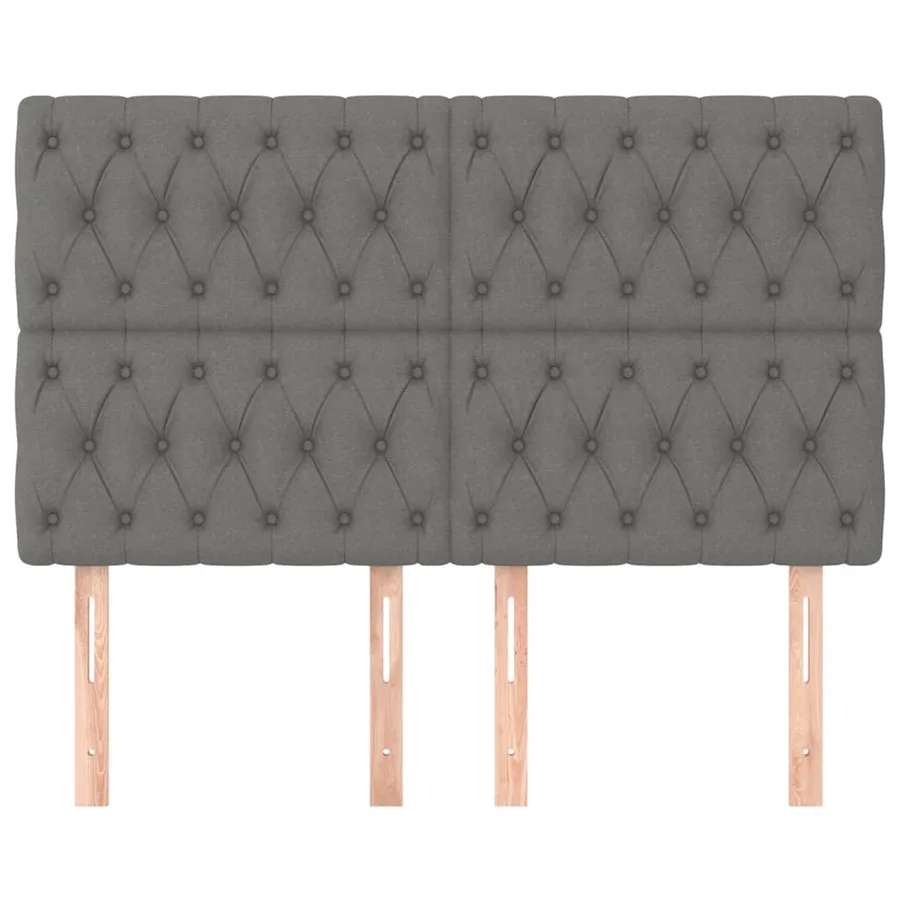 Tête de lit Gris foncé 160 x 7 x 118/128 cm Tissu - 3