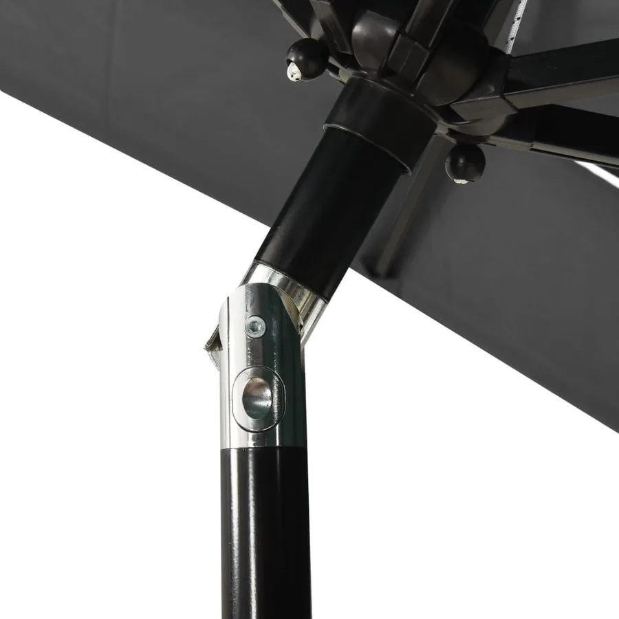 Parasol de jardin à 3 niveaux avec mât en aluminium anthracite - 5
