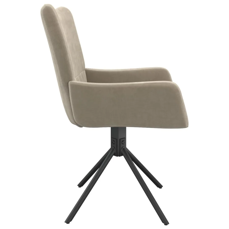 Chaises pivotantes à manger lot de 2 Gris clair Velours - 6
