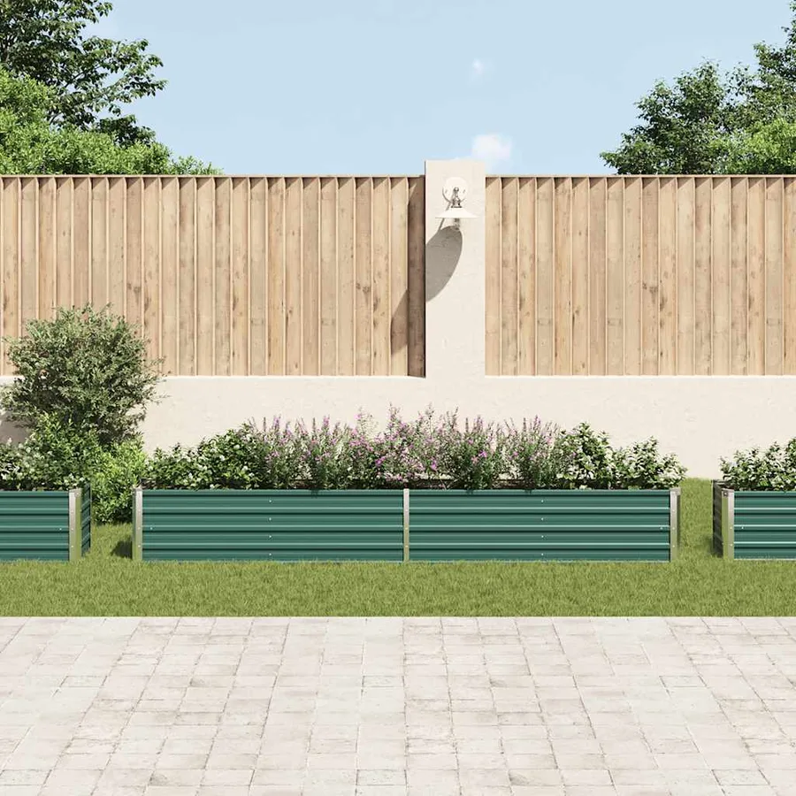 Lit surélevé de jardin Acier galvanisé 320x40x45 cm Vert - 3