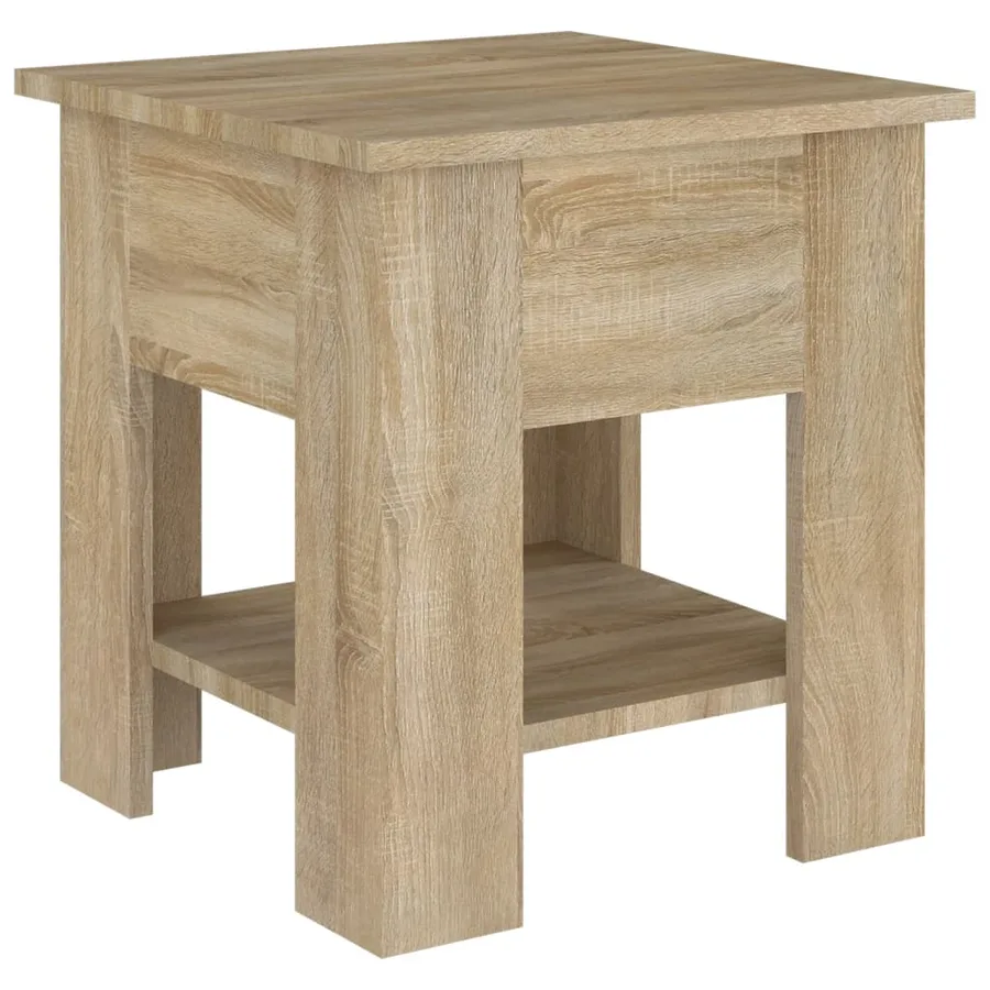 Table basse chêne sonoma 40x40x42 cm bois d'ingénierie - 2