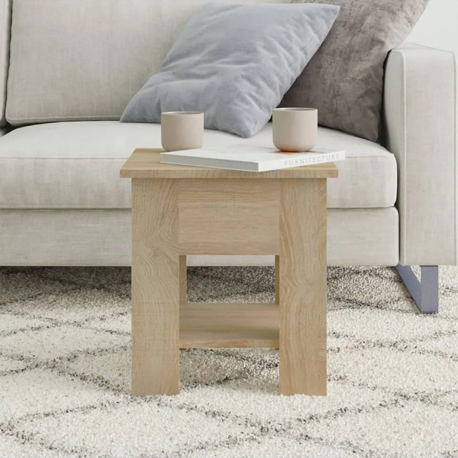 Table basse chêne sonoma 40x40x42 cm bois d'ingénierie - 3