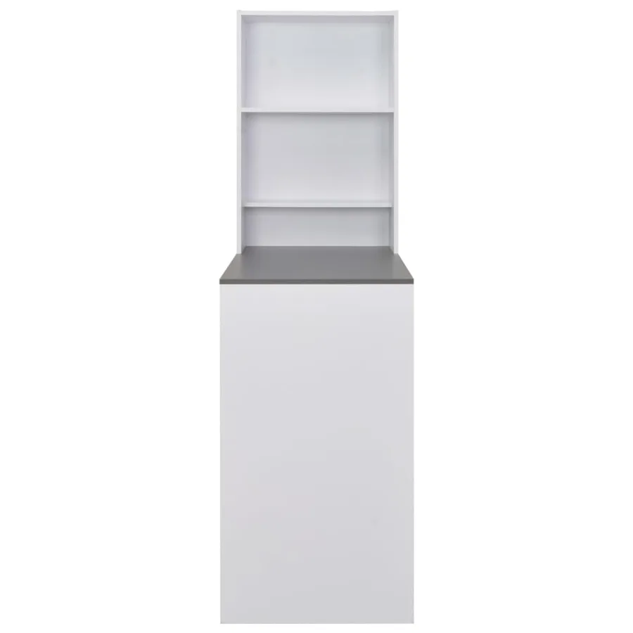 Table de bar avec armoire Blanc 115x59x200 cm - 3