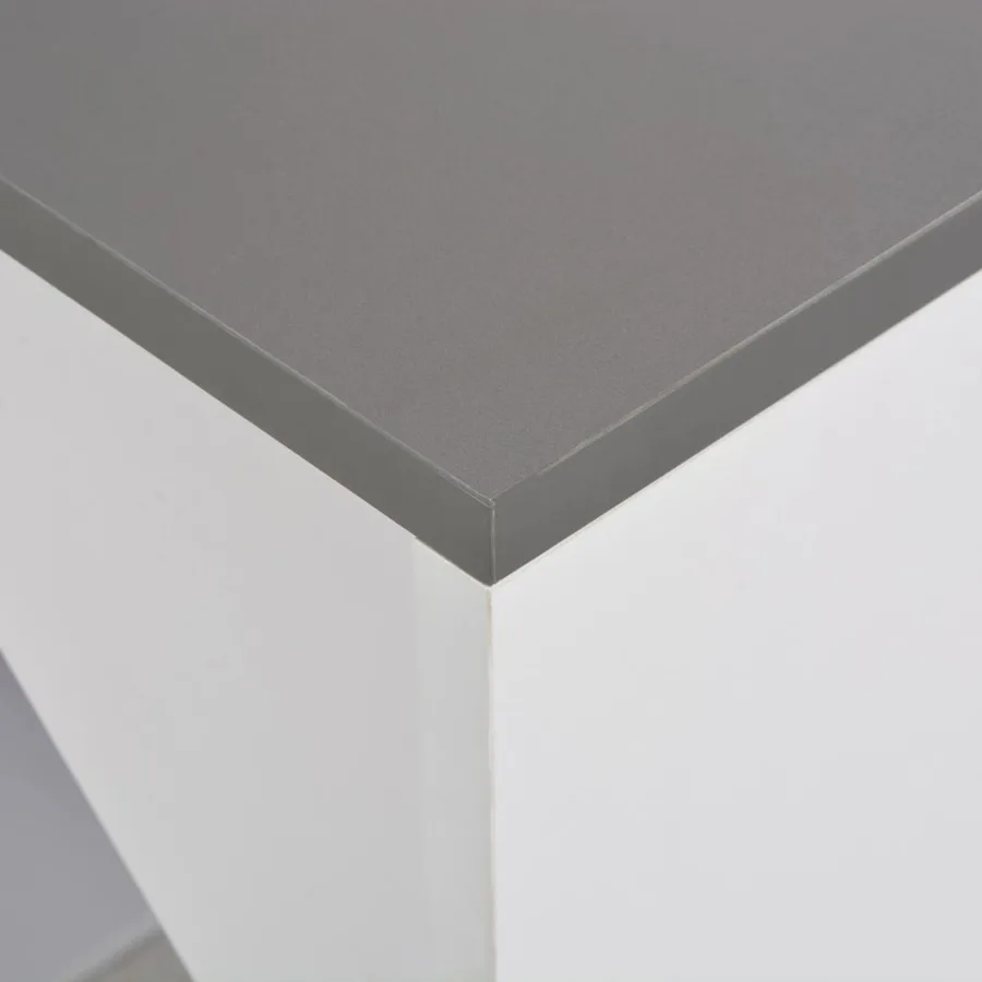 Table de bar avec armoire Blanc 115x59x200 cm - 4
