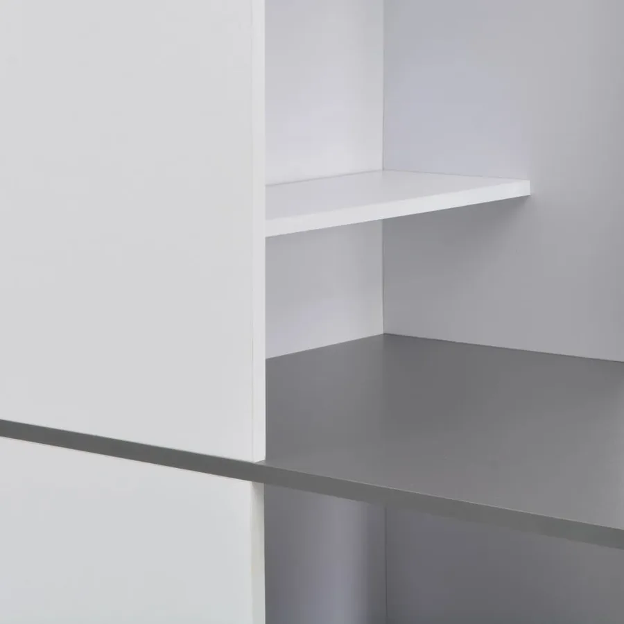 Table de bar avec armoire Blanc 115x59x200 cm - 5