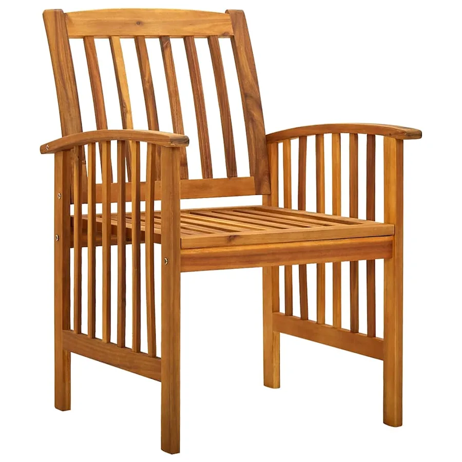 Chaises à manger de jardin lot de 2 et coussins acacia massif - 3