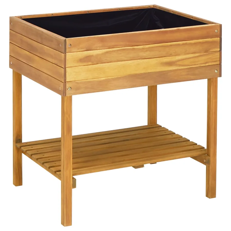 Jardinière surélevée 78,5x58,5x78,5 cm Bois massif d'acacia - 2
