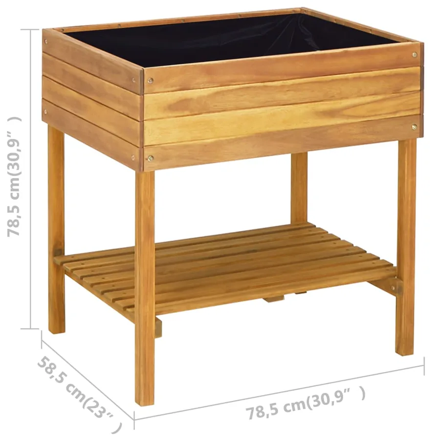 Jardinière surélevée 78,5x58,5x78,5 cm Bois massif d'acacia - 7