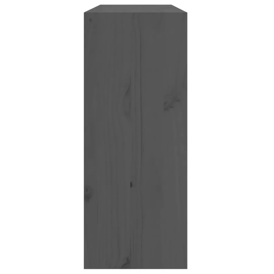 Armoire à vin Gris 62x25x62 cm Bois de pin massif - 5