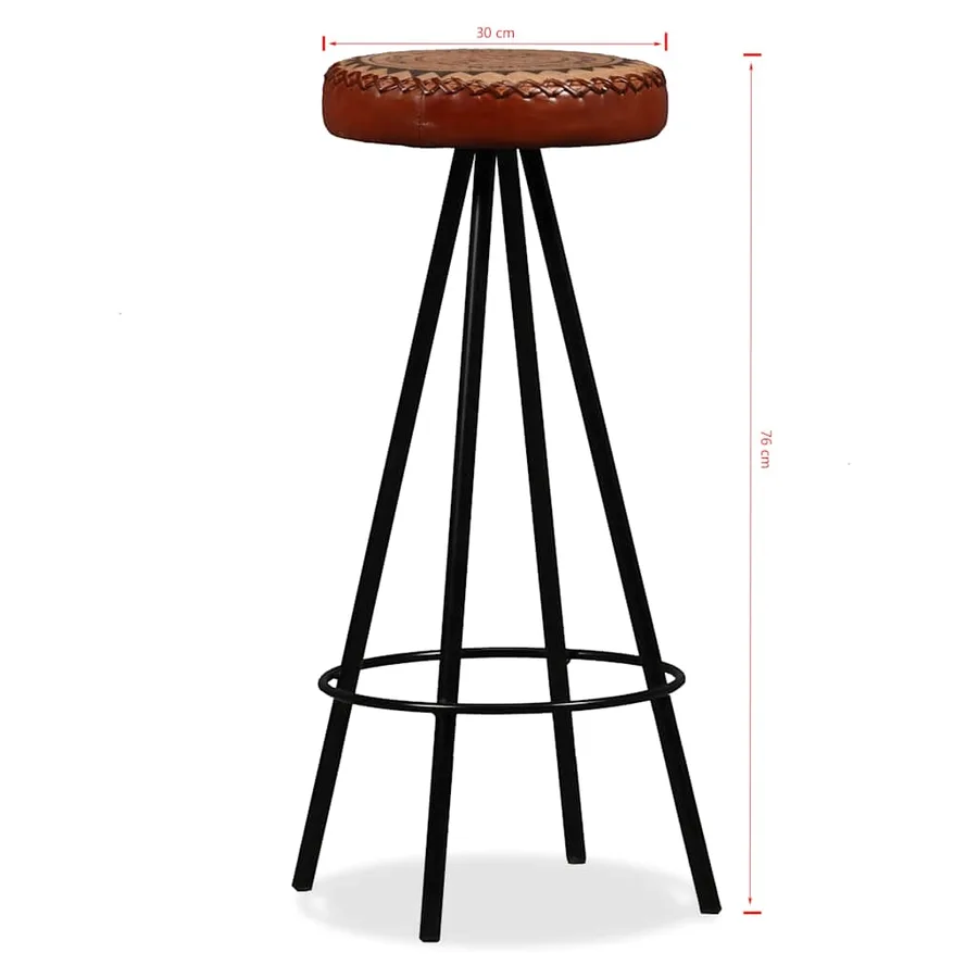 Ensemble de bar 5 pcs Bois d'acacia Cuir véritable et toile - 15