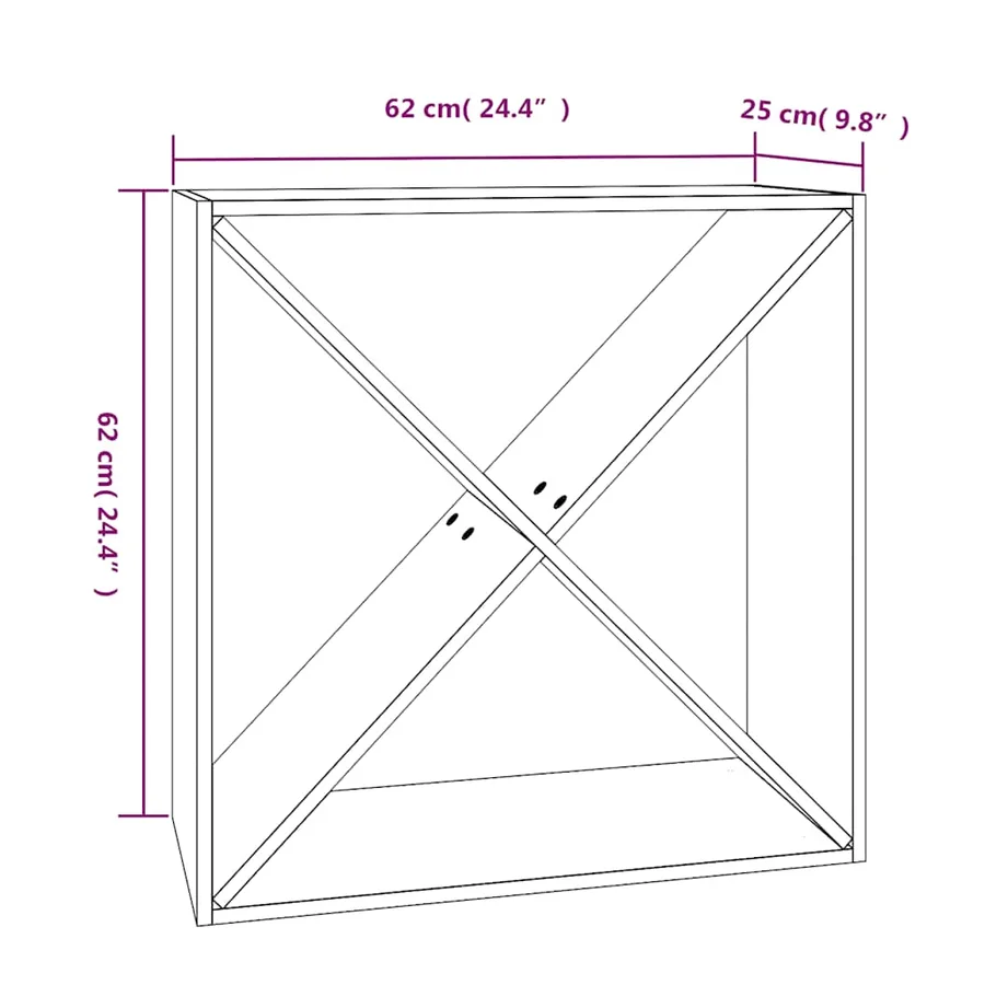 Armoire à vin Noir 62x25x62 cm Bois de pin massif - 8