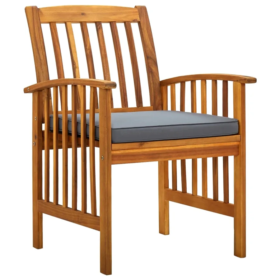 Ensemble de 6 chaises de jardin avec coussins en bois d'acacia massif - 2
