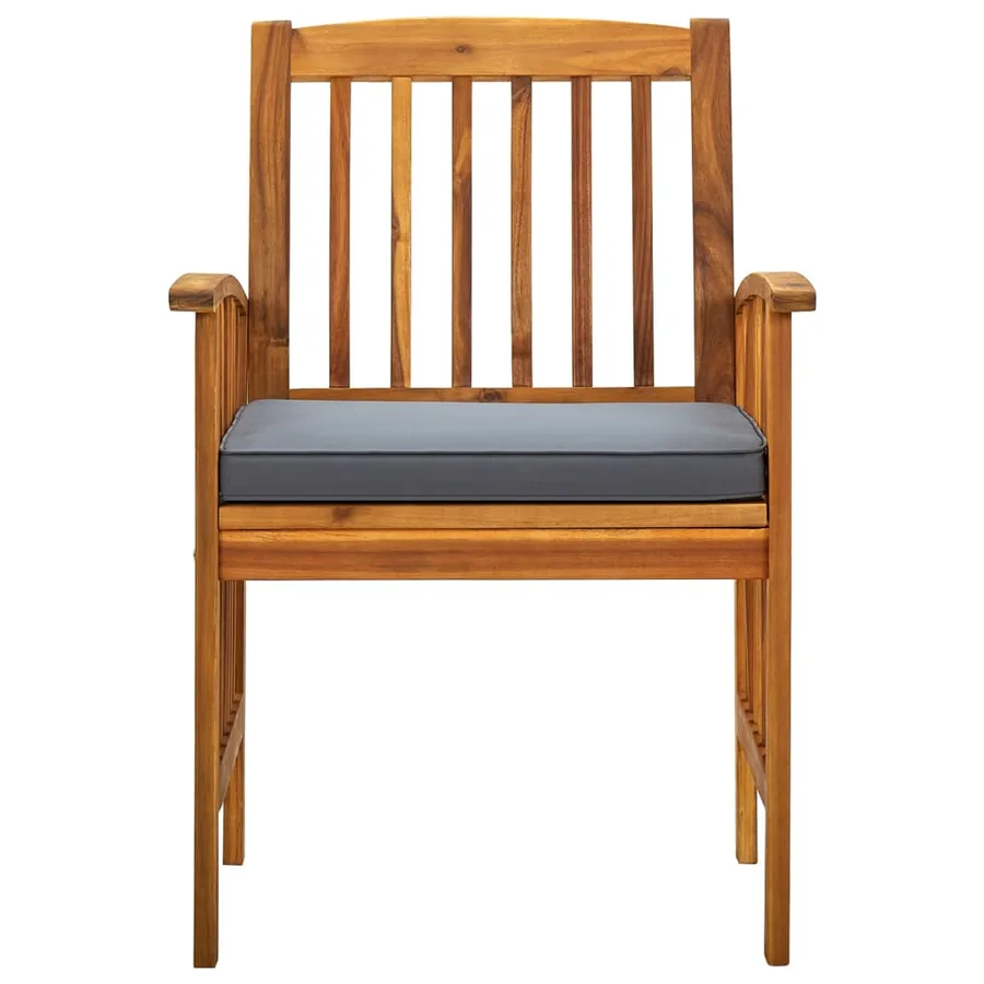 Ensemble de 6 chaises de jardin avec coussins en bois d'acacia massif - 4