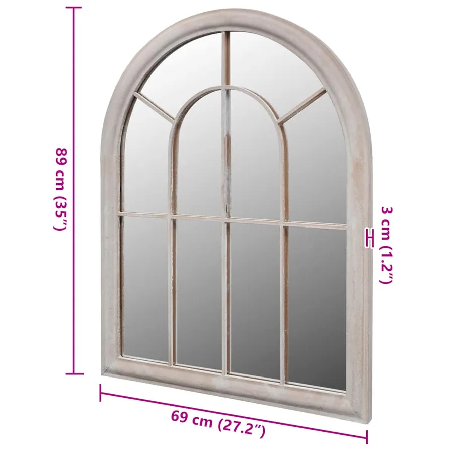 Miroir de jardin d'arche rustique 69x89 cm Intérieur/extérieur - 4