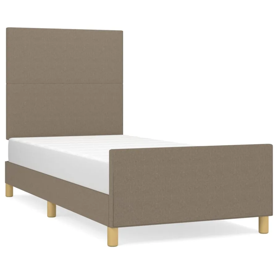 Cadre de lit sans matelas taupe 80x200 cm tissu - 2