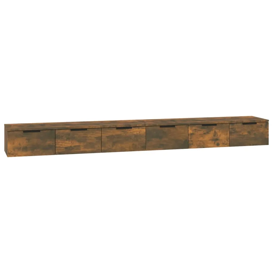 Armoires murales 2pcs Chêne fumé 102x30x20 cm Bois d'ingénierie - 2