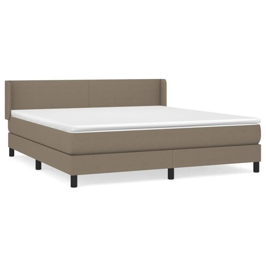 Sommier à lattes de lit avec matelas Taupe 160x200 cm Tissu - 2
