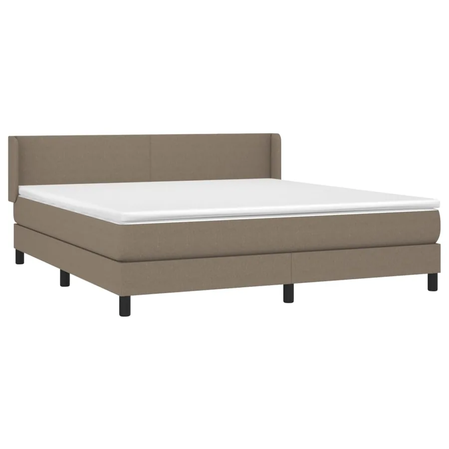 Sommier à lattes de lit avec matelas Taupe 160x200 cm Tissu - 3