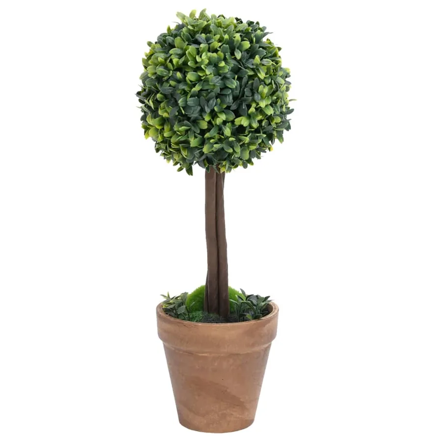 Plantes de buis artificiel 2 pcs avec pots Boule Vert 41 cm - 3