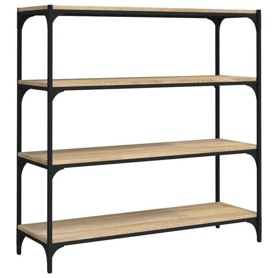 Meuble TV Chêne sonoma 100x33x100 cm Bois d'ingénierie et acier - 2