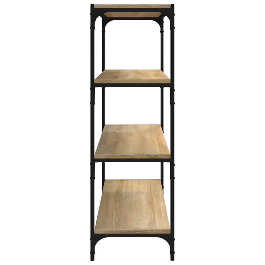 Meuble TV Chêne sonoma 100x33x100 cm Bois d'ingénierie et acier - 6