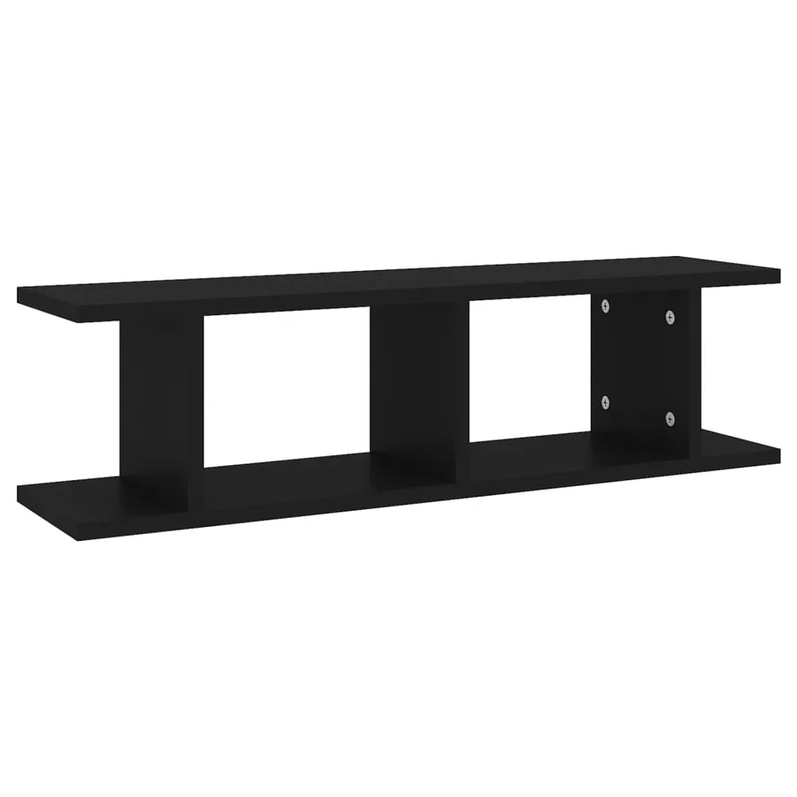 Étagères murales 2 pcs Noir 75x18x20 cm bois d'ingénierie - 4