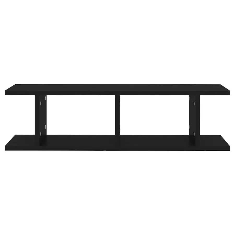 Étagères murales 2 pcs Noir 75x18x20 cm bois d'ingénierie - 5