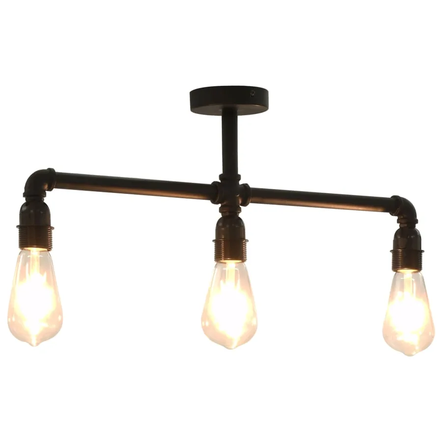 Plafonnier Noir 3 ampoules E27