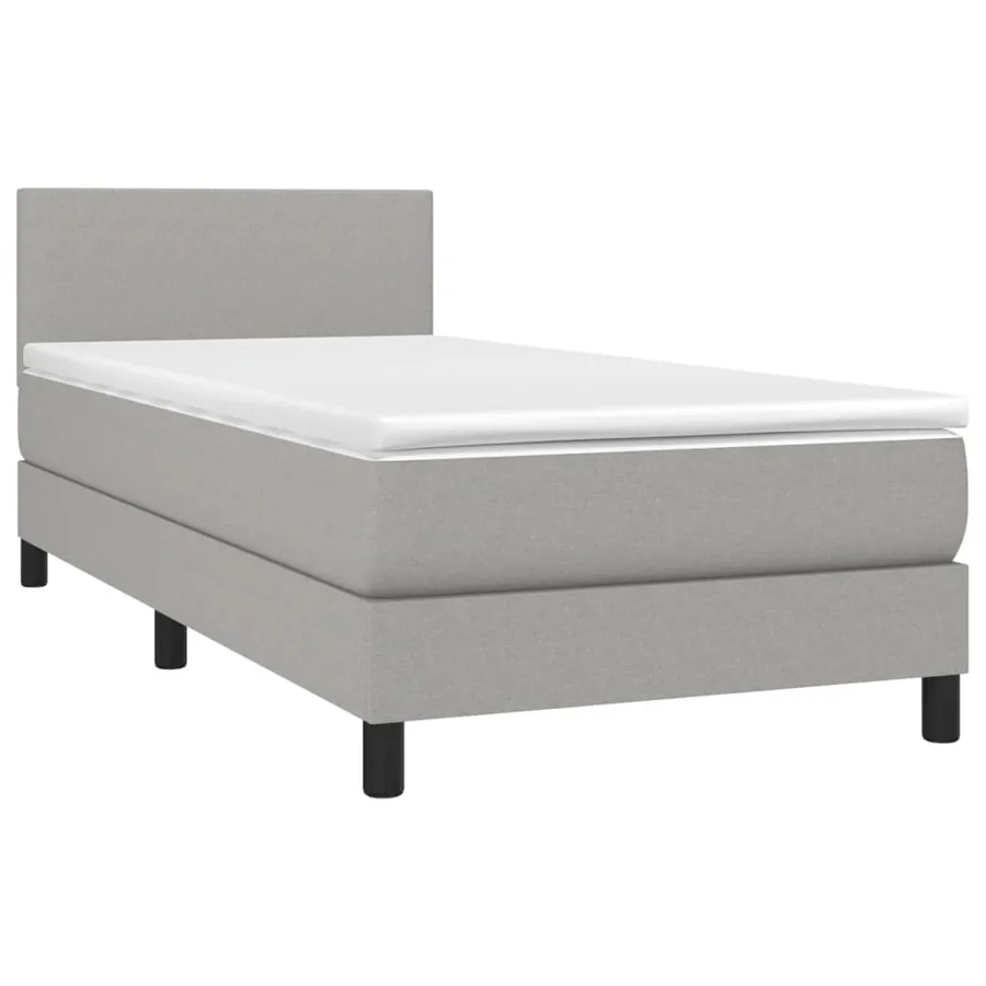 Sommier à lattes de lit et matelas Gris clair 90x190 cm Tissu - 3