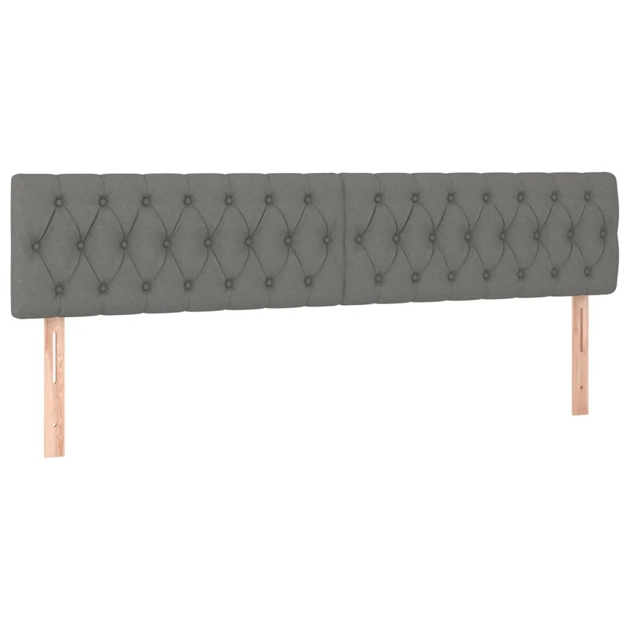 Têtes de lit Gris foncé 200x7x78/88 cm Tissu - 2