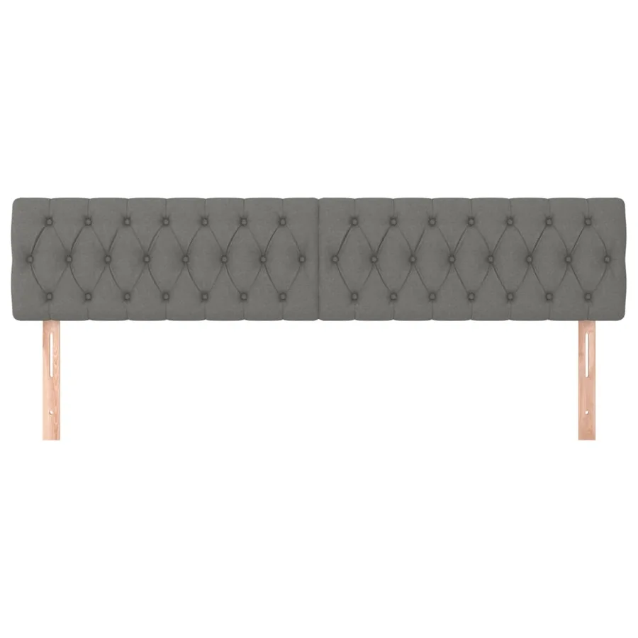 Têtes de lit Gris foncé 200x7x78/88 cm Tissu - 3