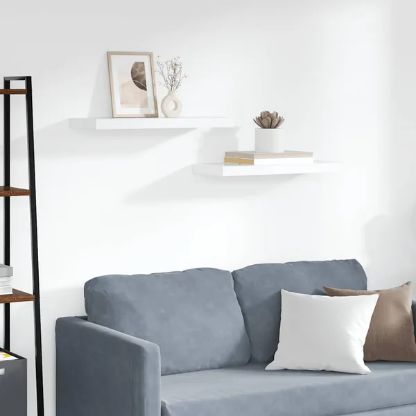 Étagères murales flottantes 2 pcs blanc 60x23,5x3,8 cm MDF