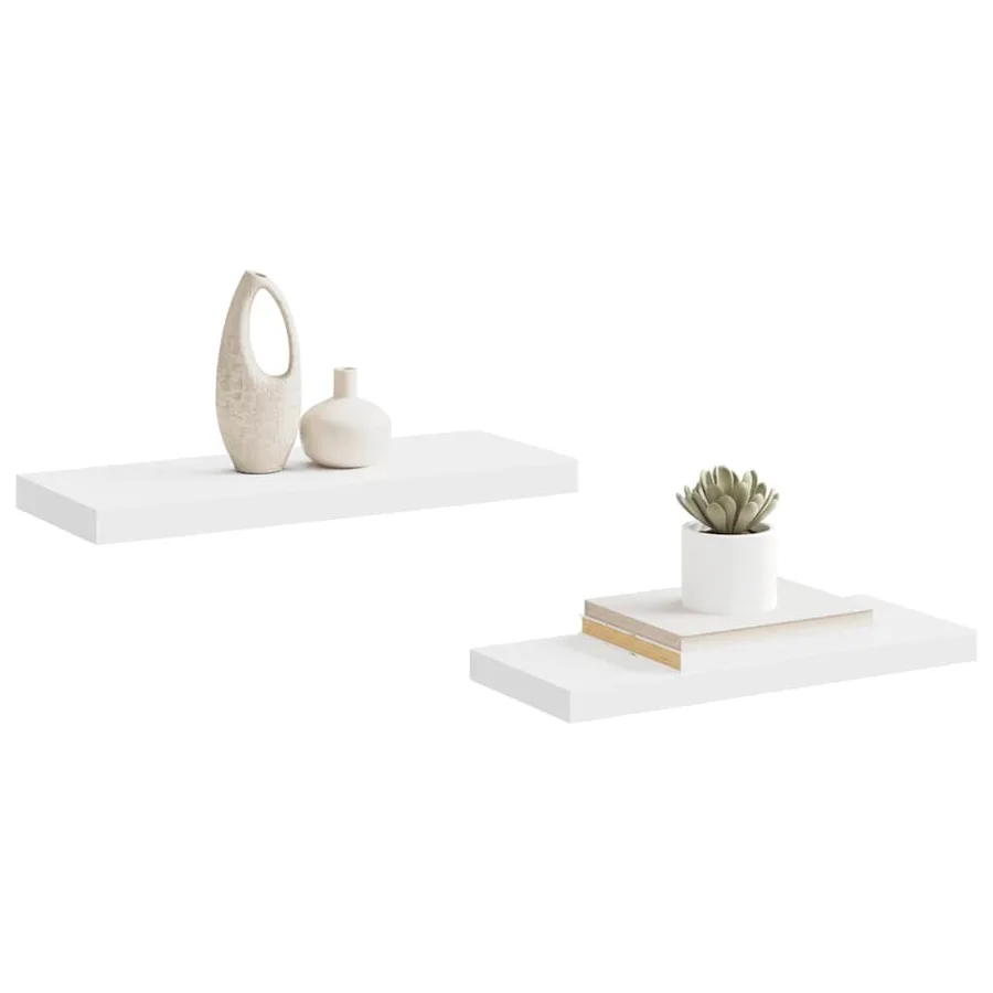 Étagères murales flottantes 2 pcs blanc 60x23,5x3,8 cm MDF - 5
