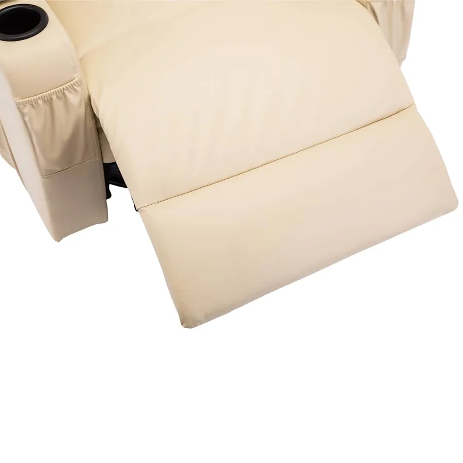 Fauteuil à bascule de massage Crème Similicuir - 12