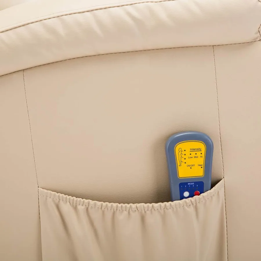 Fauteuil à bascule de massage Crème Similicuir - 13