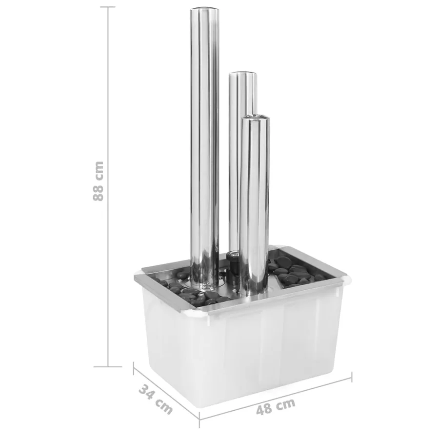 Fontaine de jardin Argenté 48x34x88 cm Acier inoxydable - 13