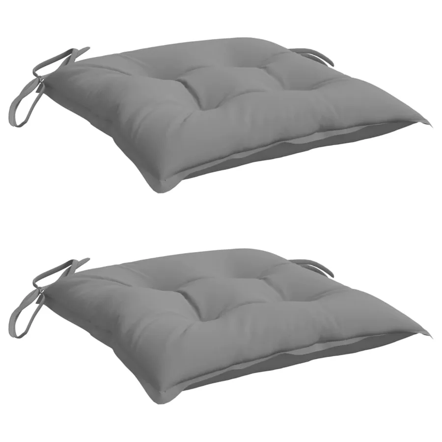 Coussins de chaise lot de 2 gris 40x40x7 cm tissu oxford - 3